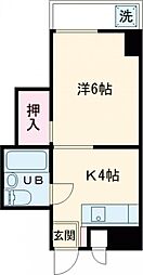 ビーネサイネリア 1階1Kの間取り