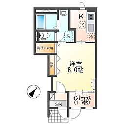 リッチハーベスト III 1階1Kの間取り
