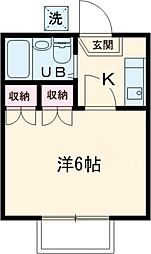 コンフォーリア 1階1Kの間取り