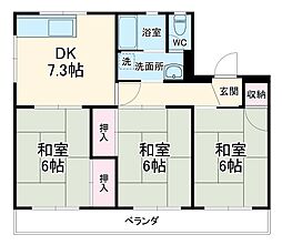 フレックス泊 3階3DKの間取り