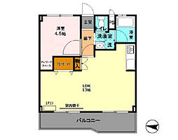 農住メゾン霞 3階1LDKの間取り