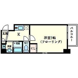 グランドパレス大宮五条 9階1Kの間取り