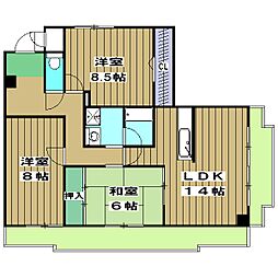 アメニティ双ケ丘 1階3LDKの間取り