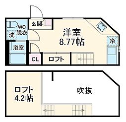 Velo　JIYUGAOKA（ヴェロジユウガオカ） 1階ワンルームの間取り