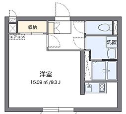 クレイノｍａｓａｏ 1階ワンルームの間取り