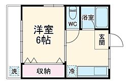 コーポプリイハ 1Kの間取図画像