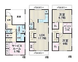 Kolet三芳#03 1階2SLDKの間取り