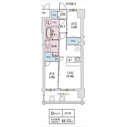 スプランディッド城東関目 4階2LDKの間取り