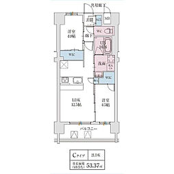 スプランディッド城東関目 6階2LDKの間取り