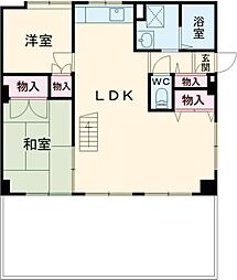京王線 つつじヶ丘駅 徒歩12分の賃貸マンション 5階2LDKの間取り