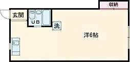 多田ハイツ 1階1Kの間取り