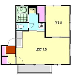 イーグル 1階1LDKの間取り