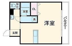 長田ビル 3階ワンルームの間取り