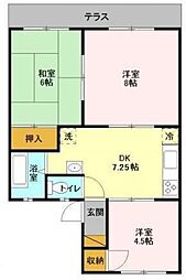 神取ハイツ 1階3DKの間取り