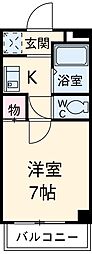 エスポワール名古屋 7階1Kの間取り