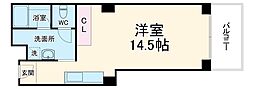 グランレブリー寺町松原 5階ワンルームの間取り