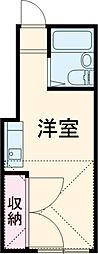 ライフピアシャレード 2階ワンルームの間取り