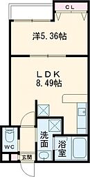 Le Ciel Kamisyakujii 202 2階1LDKの間取り