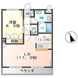サンク　エトワール 4階1LDKの間取り