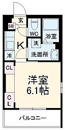 リブリ・ラ・マーレ 1階1Kの間取り