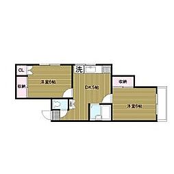 JR横須賀線 保土ケ谷駅 徒歩10分の賃貸マンション 1階2DKの間取り
