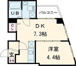 スピカ東小岩 3階1DKの間取り