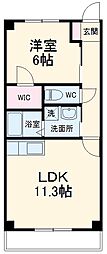 プルミエ．ｉ 1階1LDKの間取り