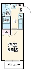 SHOKEN Residence西川口 3階1Kの間取り