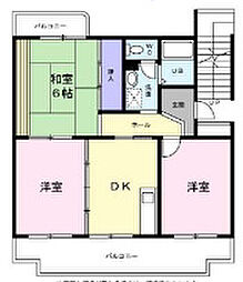 シャトレーシラハタ 2階3DKの間取り