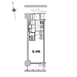 S-RESIDENCE今池beleta 8階1Kの間取り