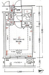 メイツ品川南 9階1Kの間取り