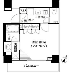 ザ・レジデンス早稲田 1Kの間取図画像