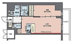 日暮里舎人ライナー 西新井大師西駅 徒歩3分の賃貸マンション 13階1LDKの間取り