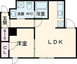 ＤＥＣＯＲ　ＢＬＯＣＣＯ　大山　Ｄｕｅ 3階1LDKの間取り
