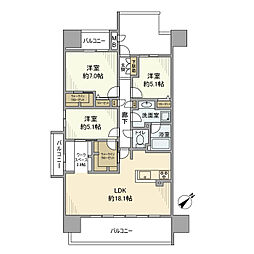 リコットタワー新安城 13階3LDKの間取り