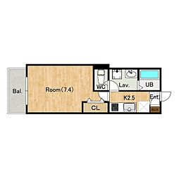 ジーメゾン所沢下安松アリア 1階1Kの間取り