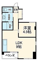 HO 2階1LDKの間取り