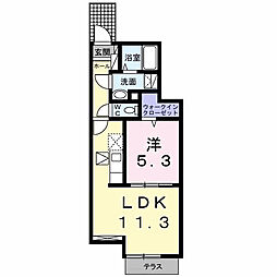 上毛電気鉄道 城東駅 徒歩20分の賃貸アパート 1階1LDKの間取り