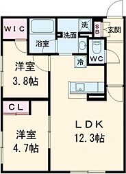 ＣＲＥＡＴＩＦ池袋 1階2LDKの間取り