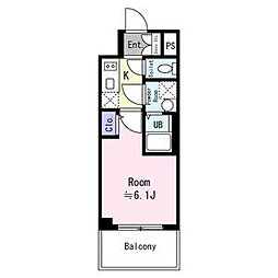 エスリード弁天町NORTH RESIDENCE 8階1Kの間取り