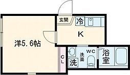 Chum Aoto 1階1Kの間取り