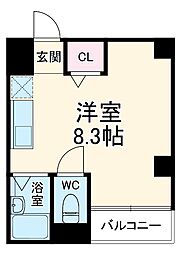 Stable万寿寺 4階ワンルームの間取り