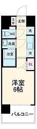 プレサンス尾張一宮ジュレア 5階1Kの間取り