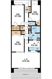 リーベスト西千葉 5階3LDKの間取り