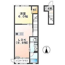 アイ スピリット 2階1LDKの間取り
