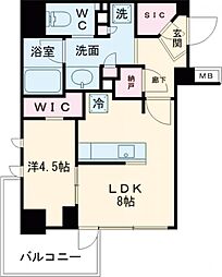 オーパスレジデンス中板橋 10階1LDKの間取り