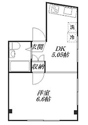 ハウス88 3階1DKの間取り