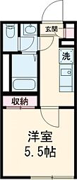 小田急小田原線 千歳船橋駅 徒歩9分の賃貸マンション 2階1Kの間取り