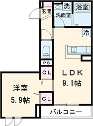東武伊勢崎線 東向島駅 徒歩9分の賃貸アパート 2階1LDKの間取り