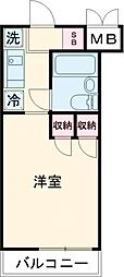 スカイコート世田谷4 ワンルームの間取図画像